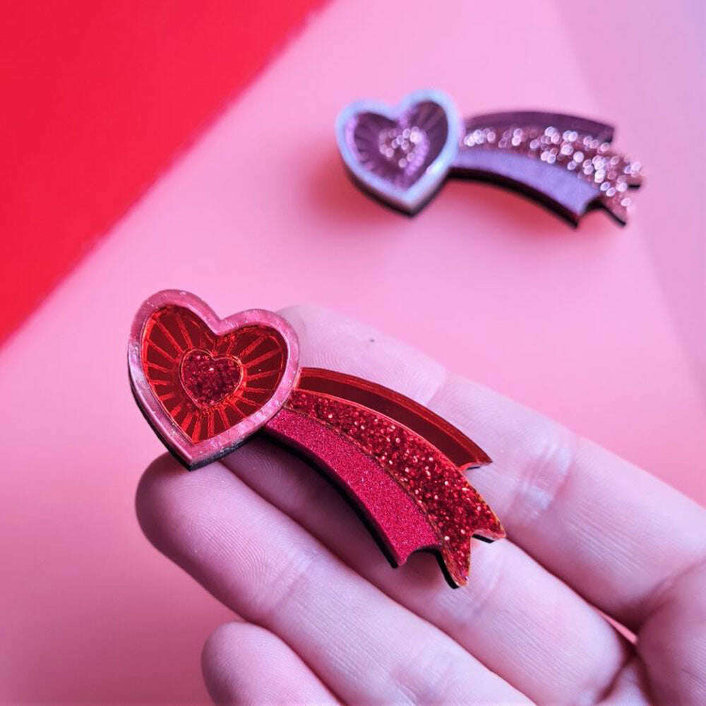 Shooting Heart Pin Brooch by Cherryloco Jewellery 4