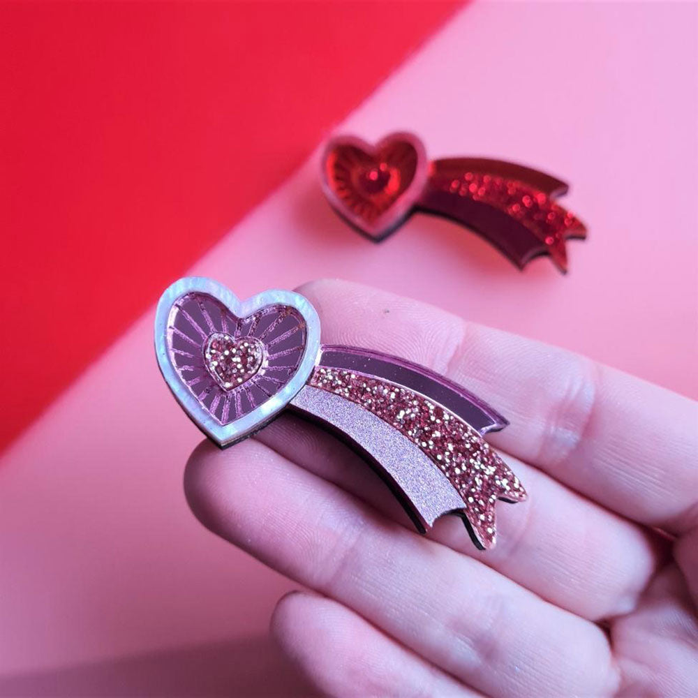 Shooting Heart Pin Brooch by Cherryloco Jewellery 3