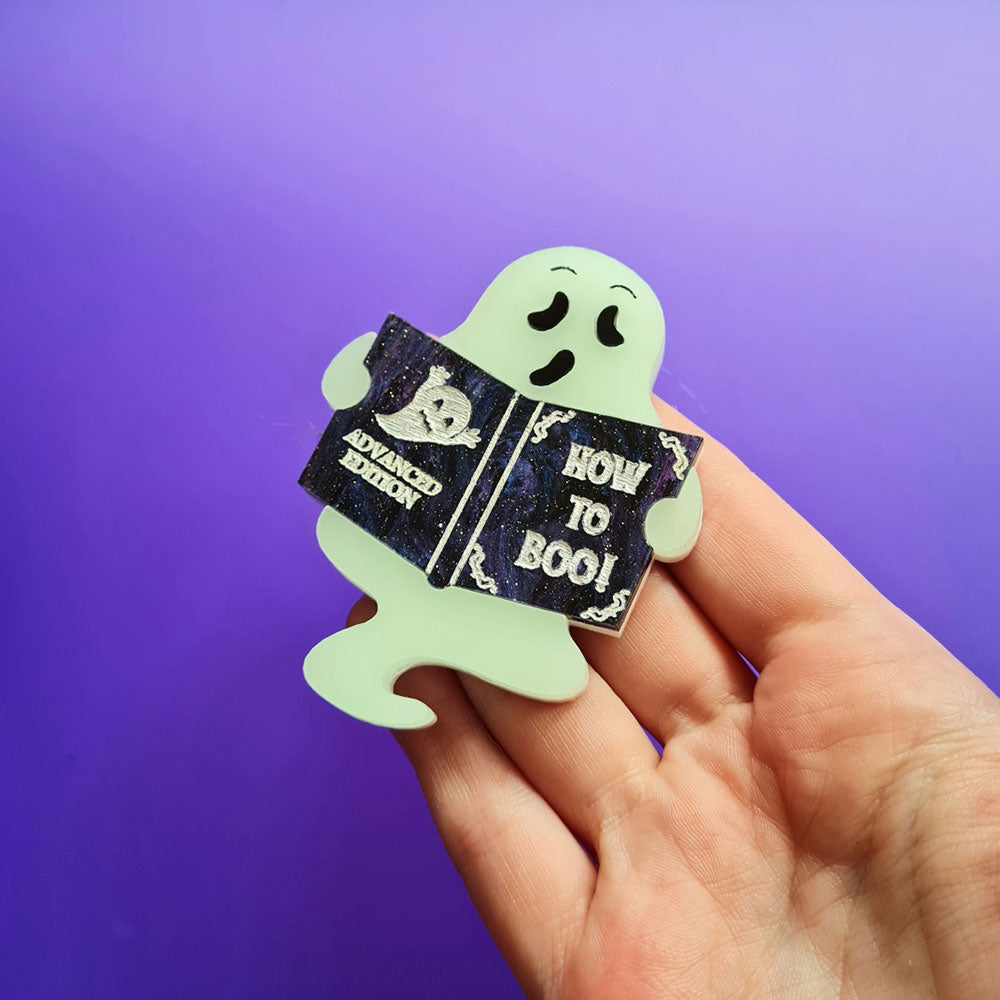 Shy Little Ghost Brooch by Cherryloco Jewellery 3