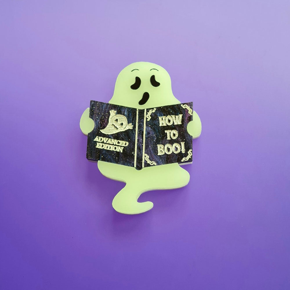 Shy Little Ghost Brooch by Cherryloco Jewellery 2
