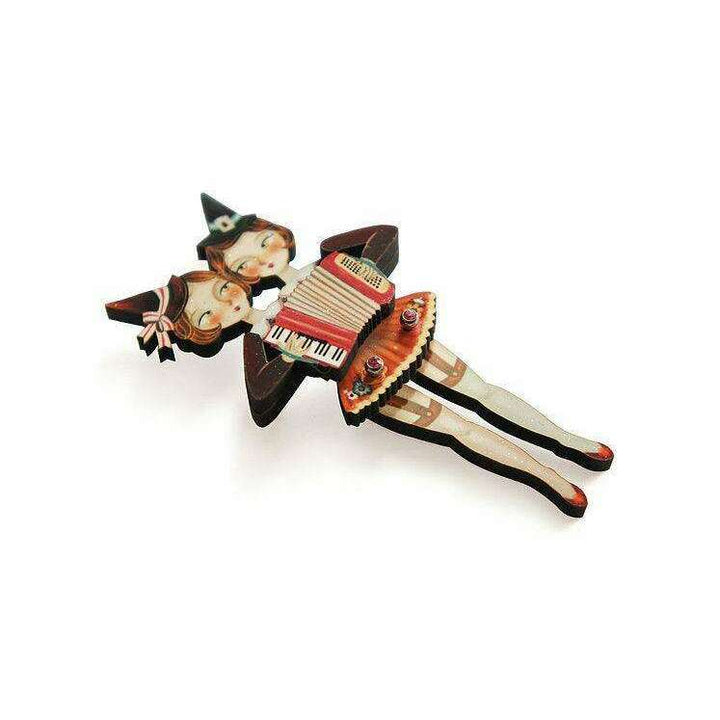 Sister Accordionists Circus Brooch by Laliblue - Quirks!