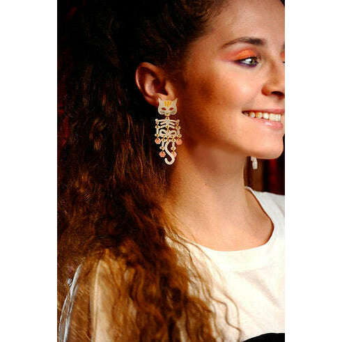 Skeleton Cat Earrings by Laliblue