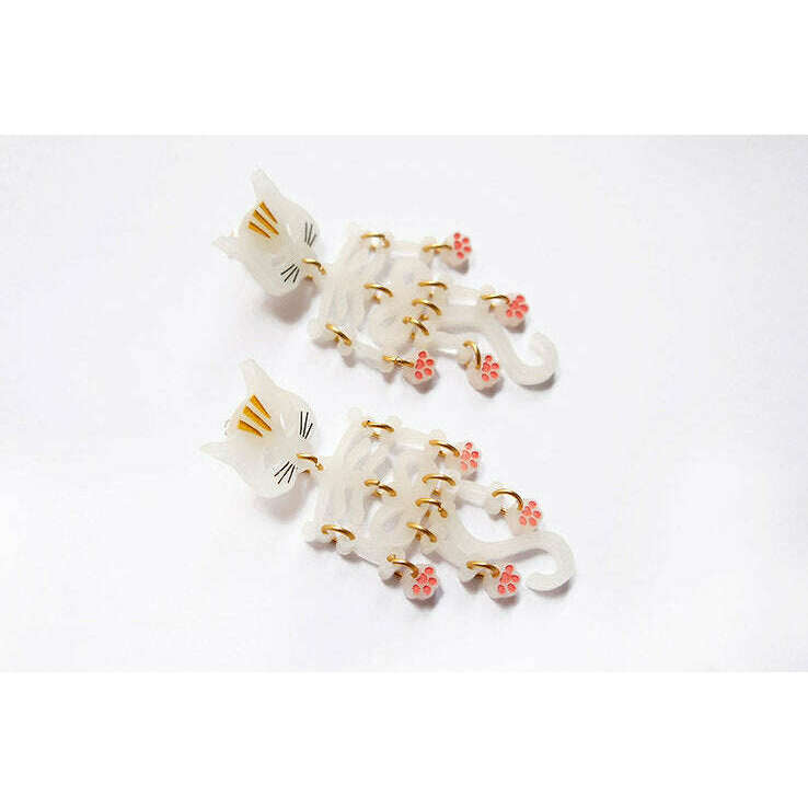 Skeleton Cat Earrings by Laliblue