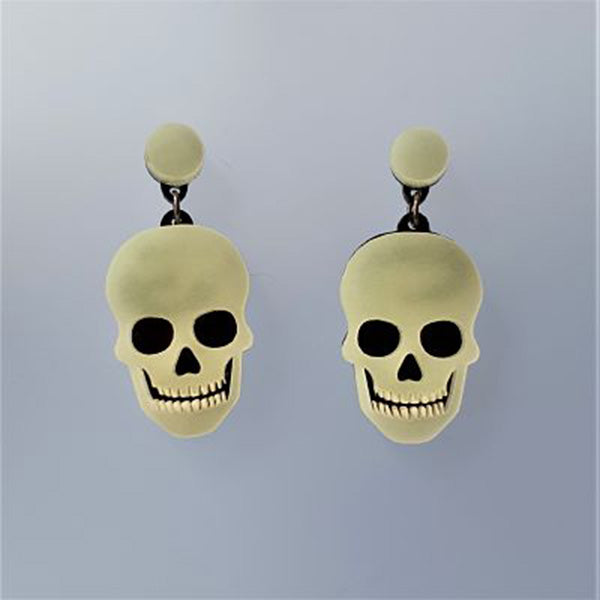 Skull Lights Earrings by Cherryloco Jewellery