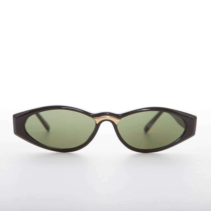 Sleek 90s Vintage Sunglass with Gold Detail - Gala