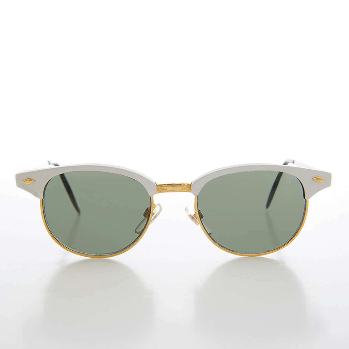 Sleek Silver Half Frame Vintage Sunglass - Minsky