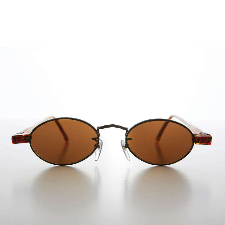 Small Oval Spectacle Style Vintage Sunglasses - Larkin