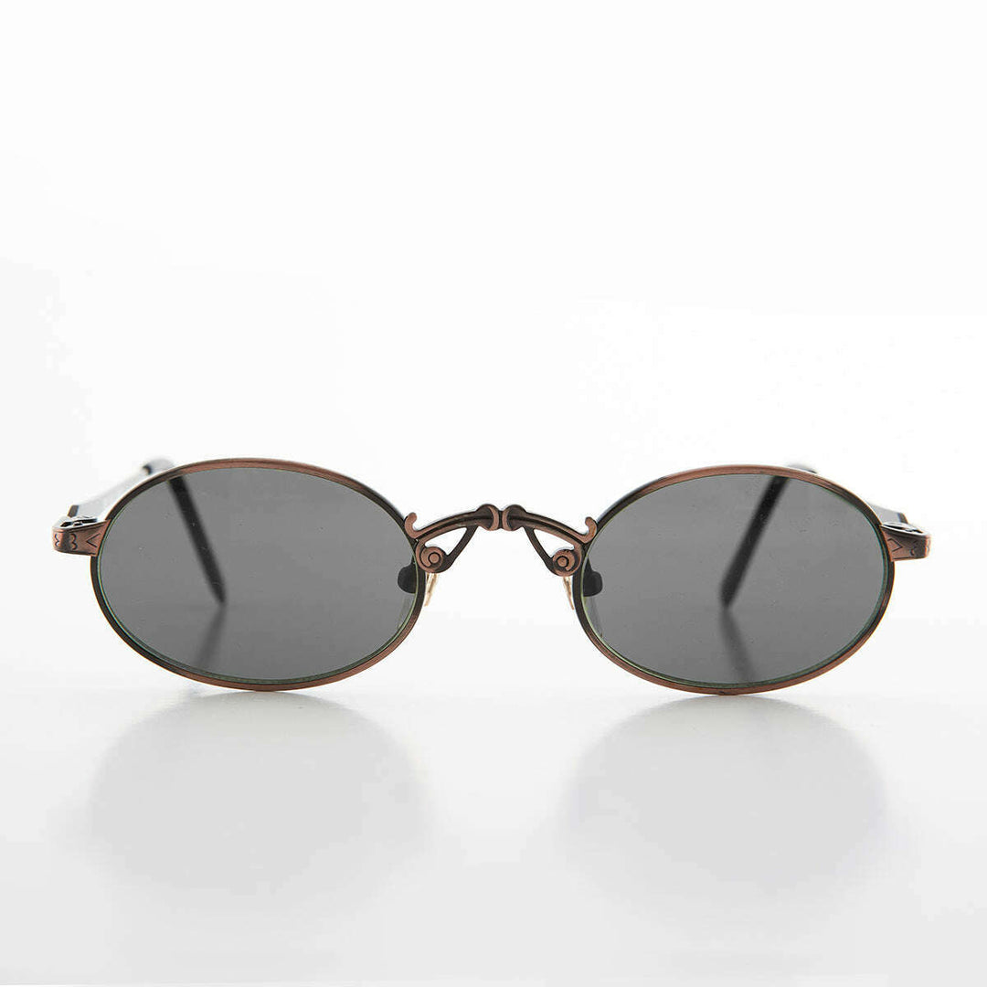 Small Oval Victorian Steampunk 90s Sunglass - Leon