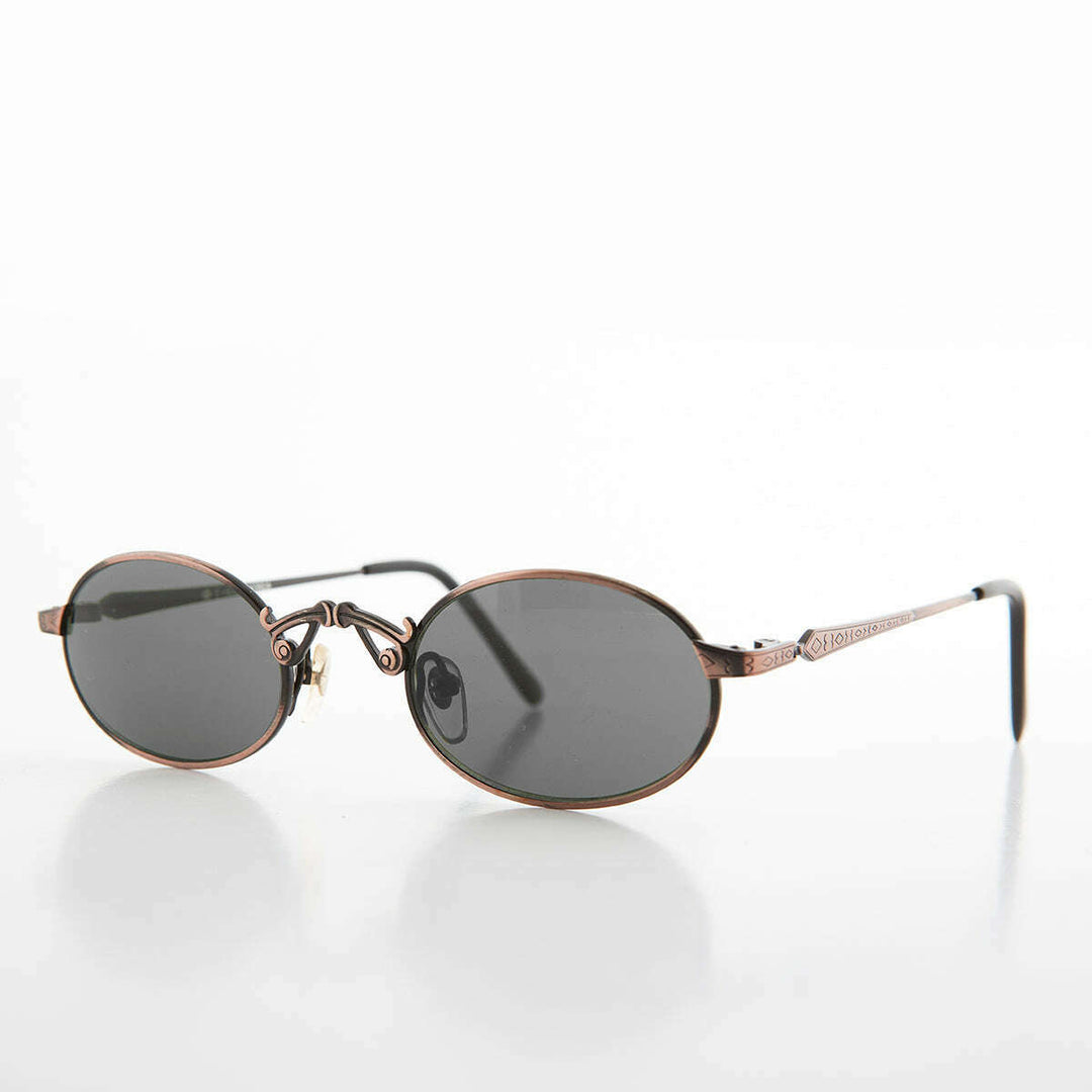 Small Oval Victorian Steampunk 90s Sunglass - Leon