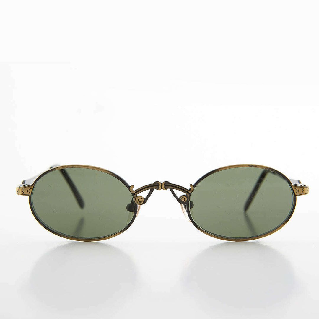 Small Oval Victorian Steampunk 90s Sunglass - Leon