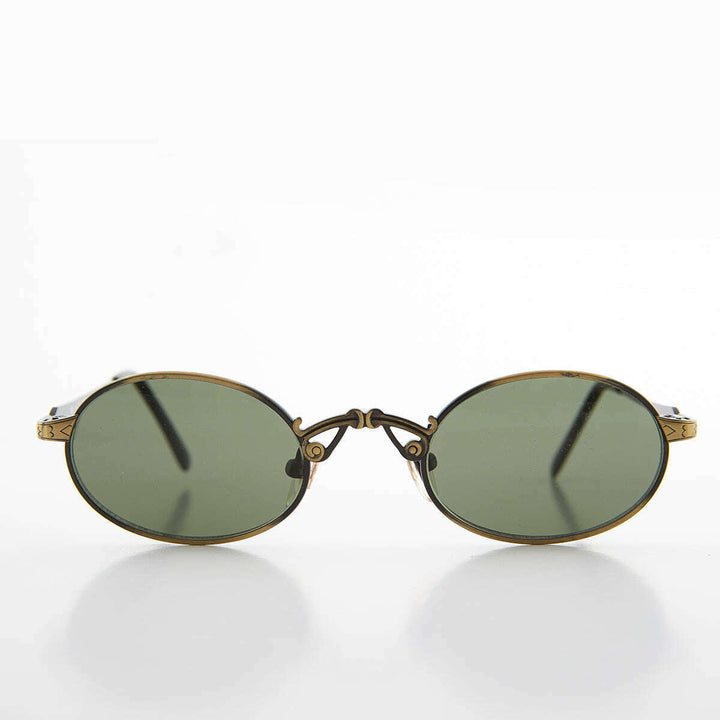 Small Oval Victorian Steampunk 90s Sunglass - Leon