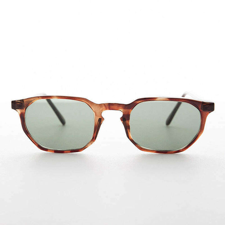 Small Polygon Horn Rim Keyhole Bridge Vintage Sunglass - Davis