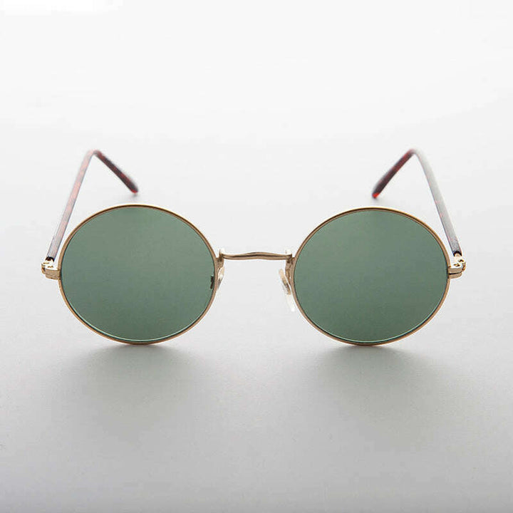 Small Round Hippy Sunglass with Real Glass Lens - Roma