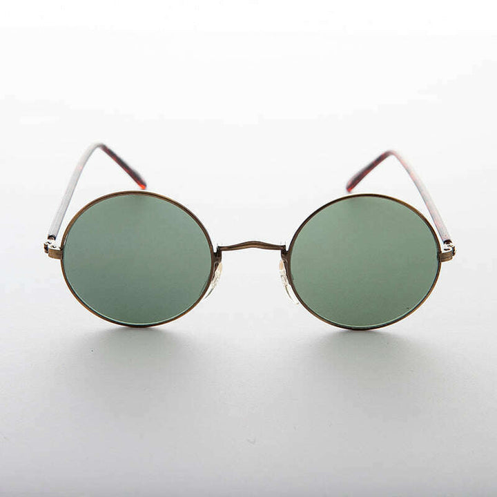 Small Round Hippy Sunglass with Real Glass Lens - Roma