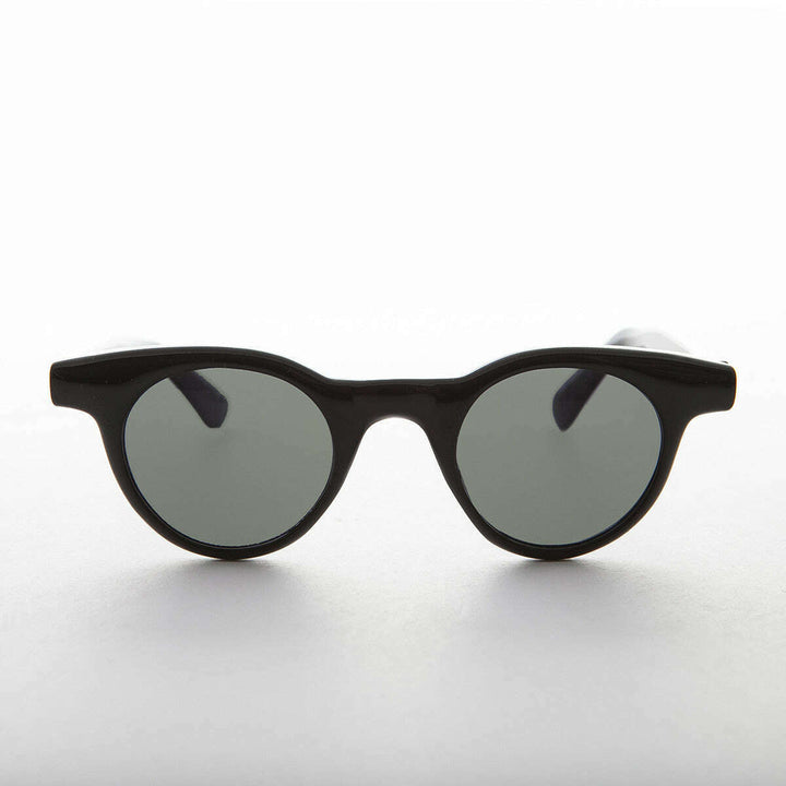Small Round Horn Rim Preppy Vintage Sunglass - Sydney