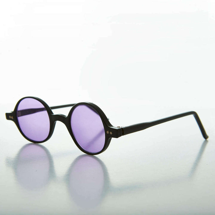 Small Round Spectacle Sunglass with Color Tinted Lens - Owen