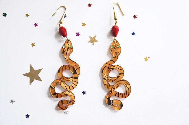 Snake Earrings Halloween Brooch by Laliblue - Quirks!