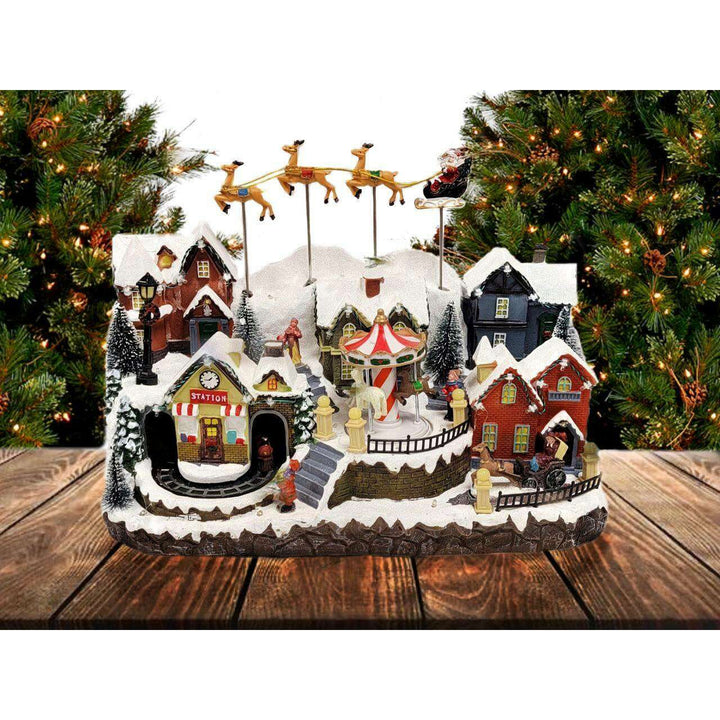 Snow-covered Village Christmas Decoration. Christmas Village F07M4-18