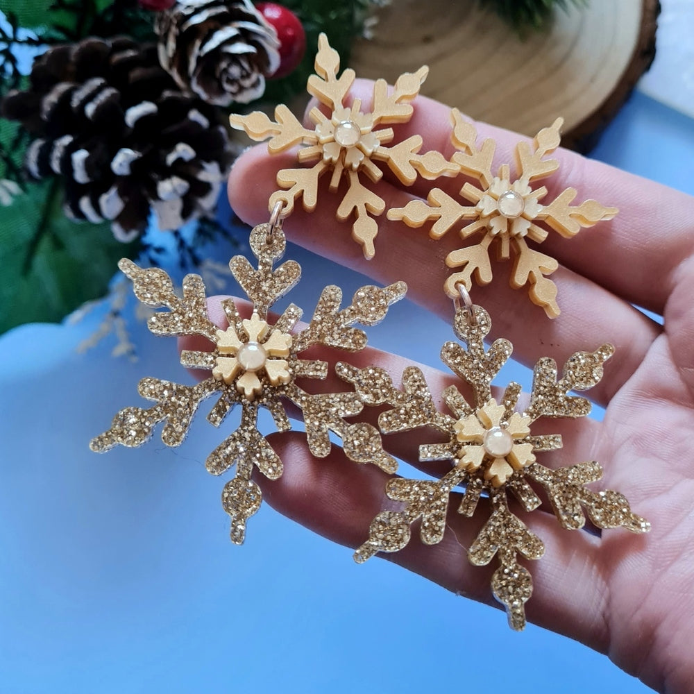 Snowflake Charm Earrings by Cherryloco Jewellery 1