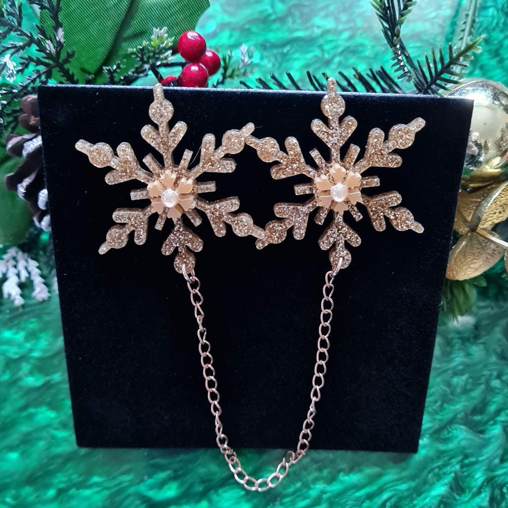 Snowflake Collar Clips by Cherryloco Jewellery 2
