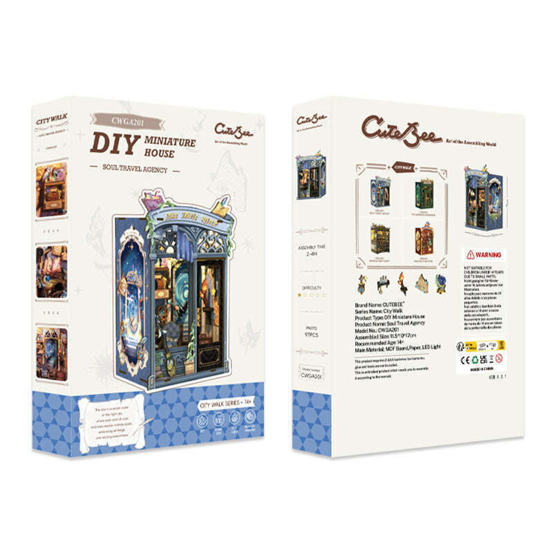 Soul Travel Agency Dollhouse Book Nook Kit - Miniature Wizardi Roombox Kit