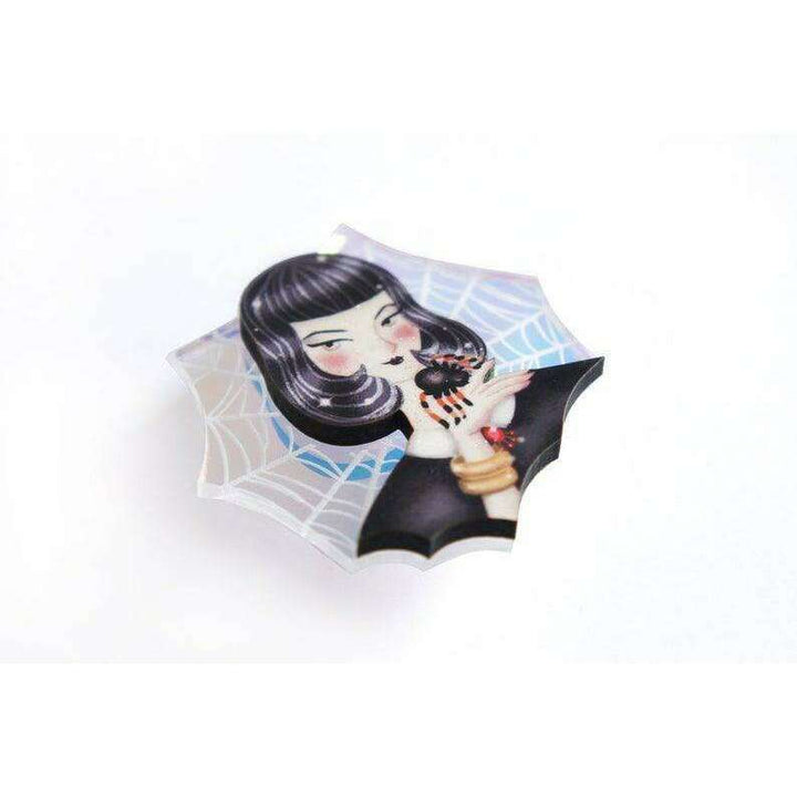 Spider Woman with Web Brooch by LaliBlue - Quirks!