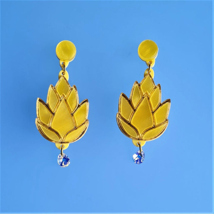 Spring Lotus Flower Earrings by Cherryloco Jewellery 2