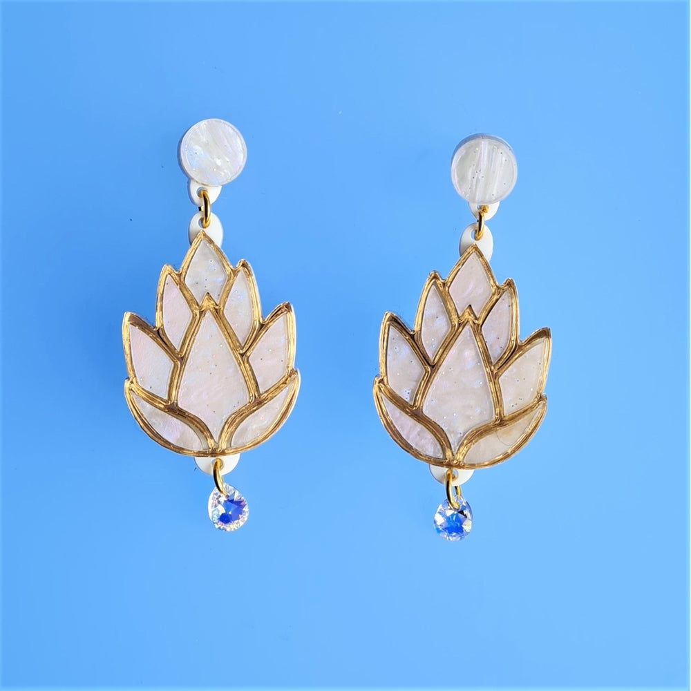 Spring Lotus Flower Earrings by Cherryloco Jewellery 5