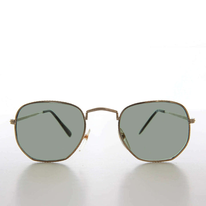 Square Metal Sunglasses with Glass Lenses - Mika