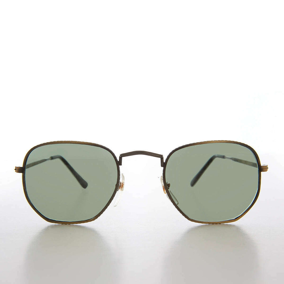 Square Metal Sunglasses with Glass Lenses - Mika