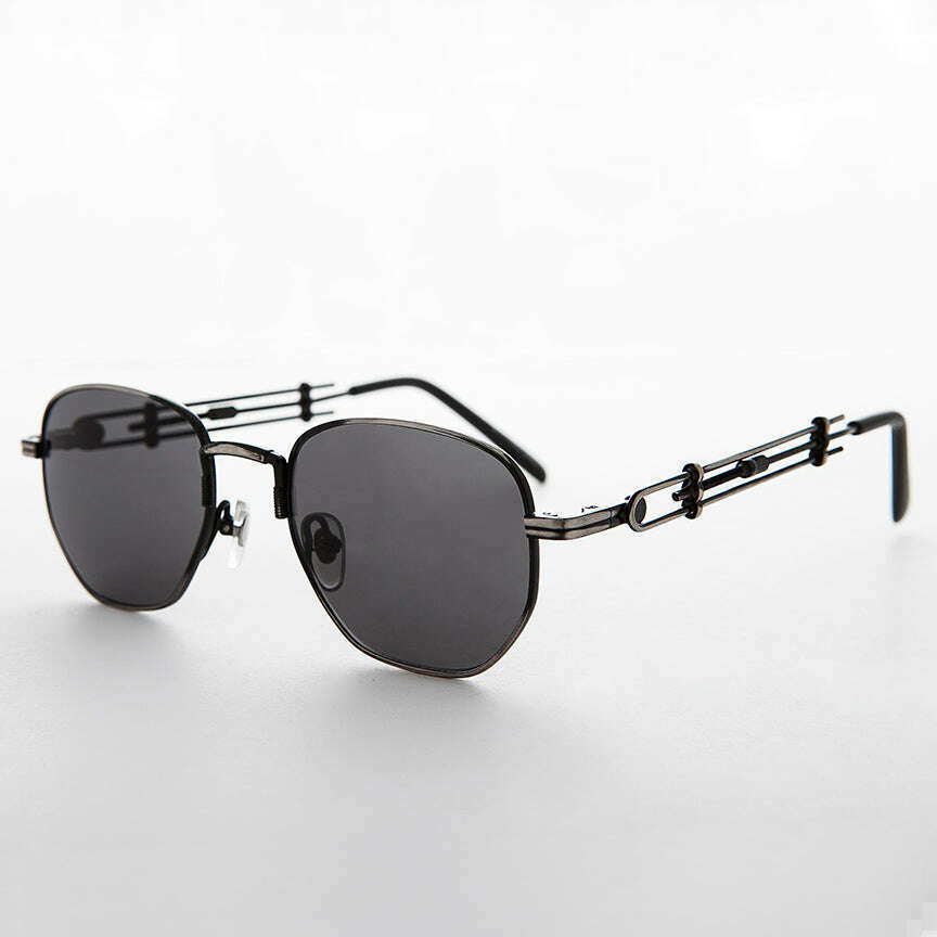Square Vintage Sunglass with Industrial temples - Jagger