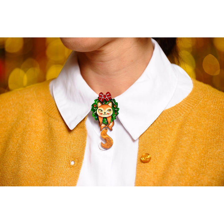 Squirrel in A Christmas Wreath Button Cover by Laliblue 