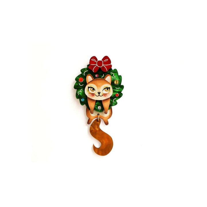 Squirrel in A Christmas Wreath Button Cover by Laliblue – view 2