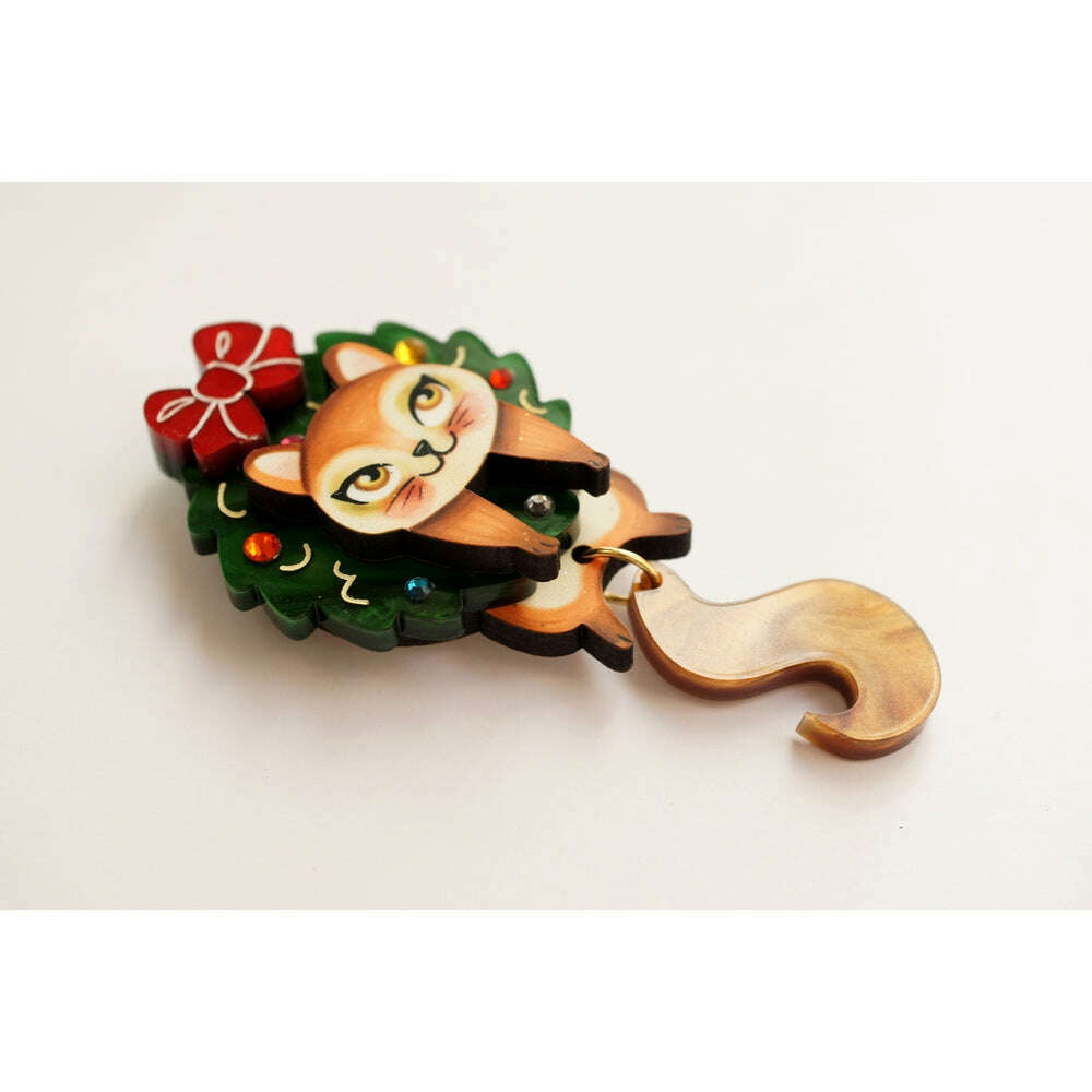 Squirrel in A Christmas Wreath Button Cover by Laliblue – view 4
