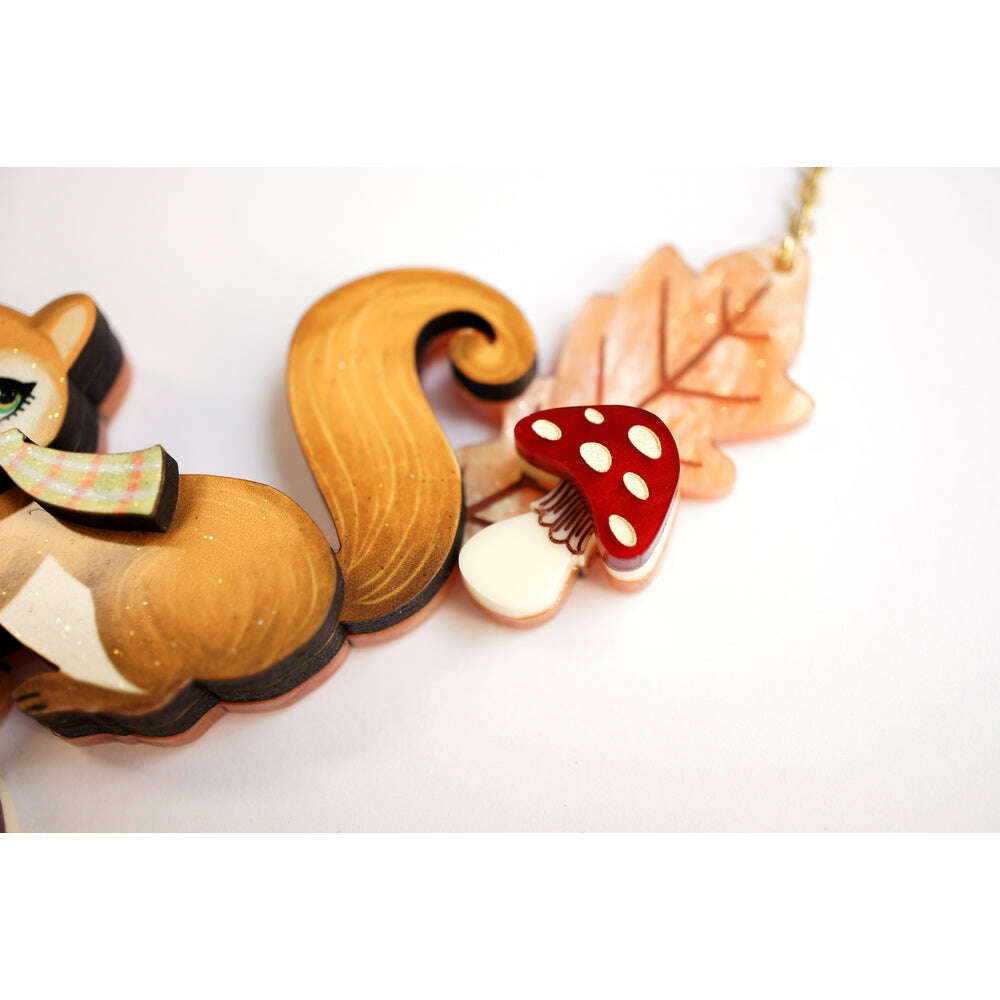 Squirrel with Mushrooms Necklace by Laliblue – view 5