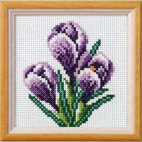 Stamped Cross stitch kit " Crocuses" 7510