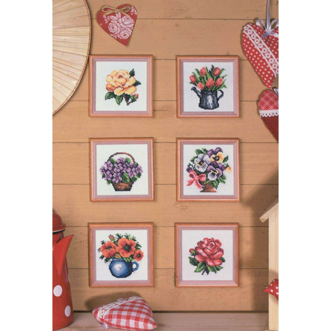 Stamped Cross stitch kit "Red rose " 7588