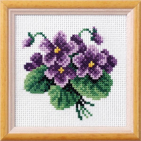 Stamped Cross stitch kit "Violets " 7518