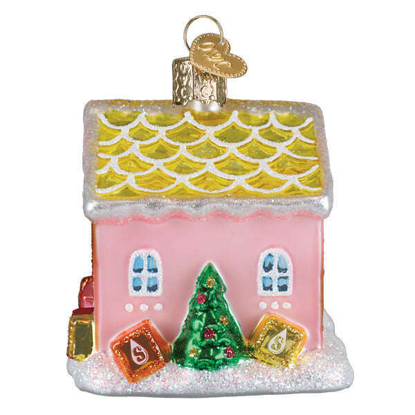 Old World Christmas Starburst Cottage Blown Glass Ornament