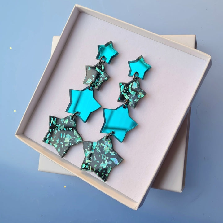 Starburst Star Dangle Earrings &ndash; Five Colours by Cherryloco Jewellery 1