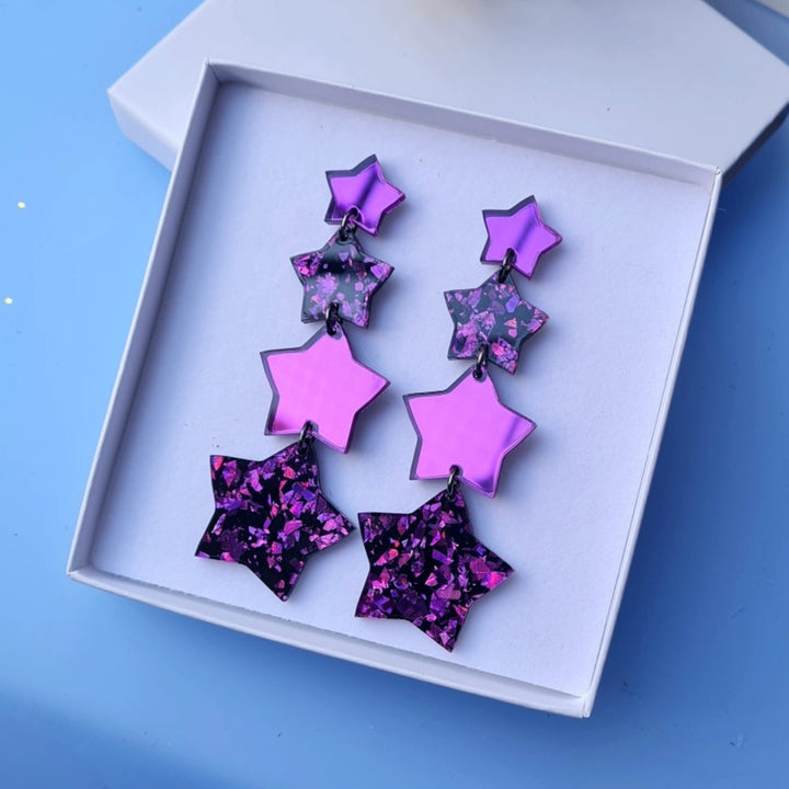 Starburst Star Dangle Earrings &ndash; Five Colours by Cherryloco Jewellery 2
