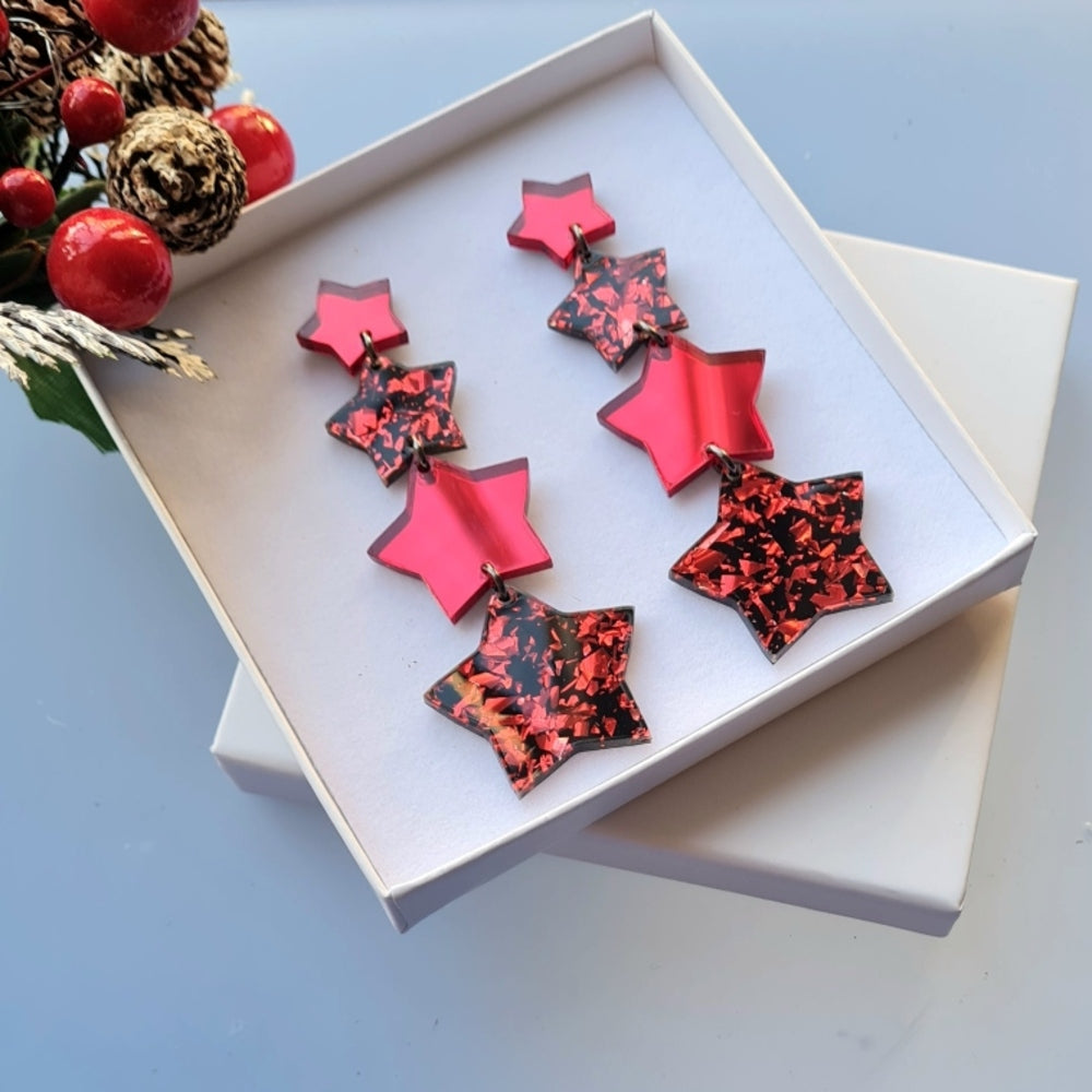 Starburst Star Dangle Earrings &ndash; Five Colours by Cherryloco Jewellery 3