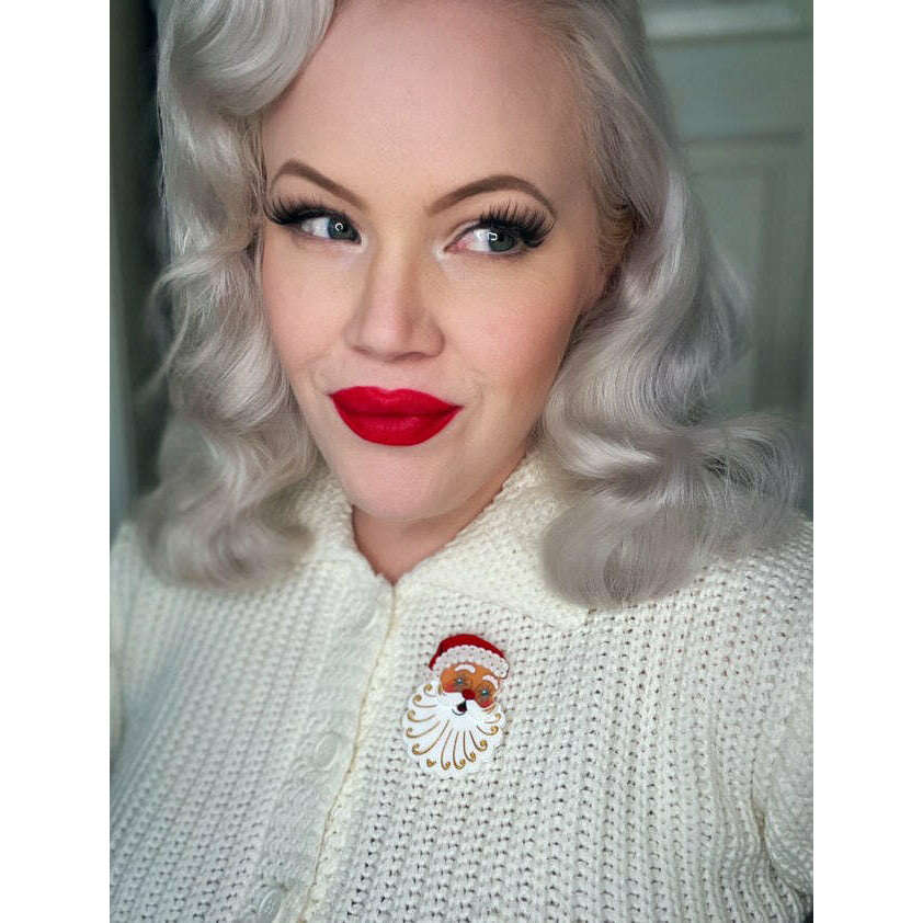 Starry Eyed Santa Brooch by 50's Vintage Dame x Lipstick & Chrome – view 6