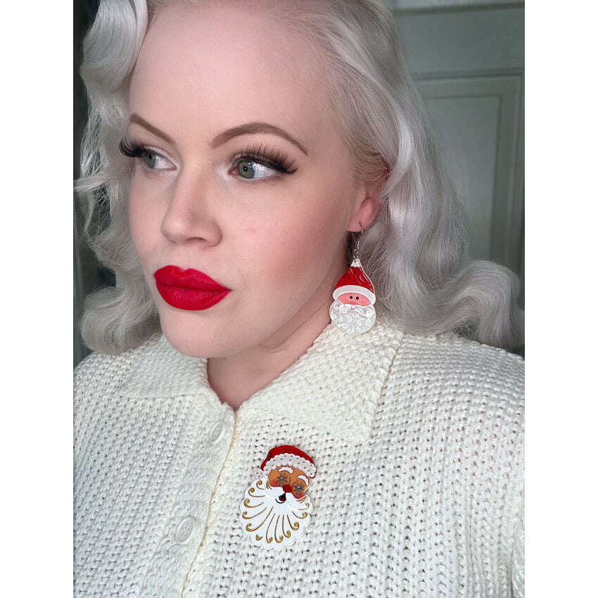 Starry Eyed Santa Brooch by 50's Vintage Dame x Lipstick & Chrome – view 7