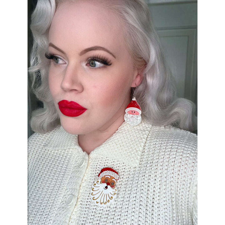 Starry Eyed Santa Brooch by 50's Vintage Dame x Lipstick & Chrome – view 7