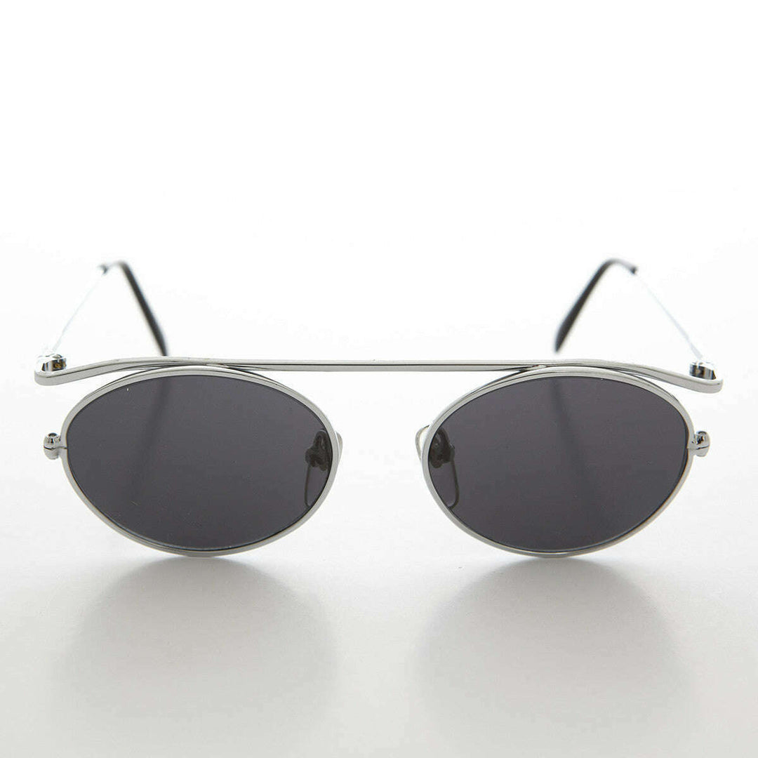 Steampunk 90s Metal Aviator Vintage Sunglass - Raven