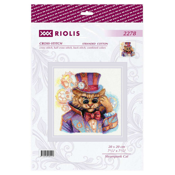 Steampunk Cat R2278 Counted Cross Stitch Kit