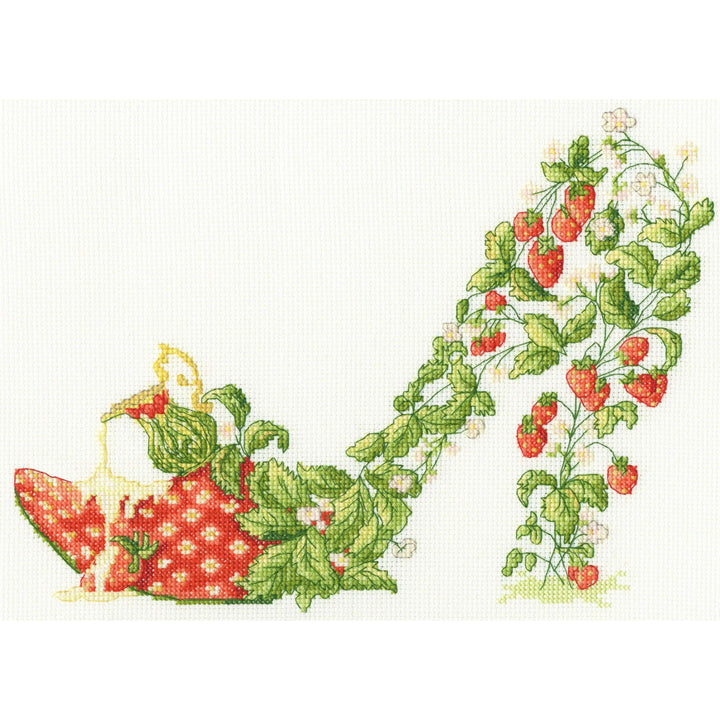 Strawberries And Cream XSK19 Counted Cross Stitch Kit