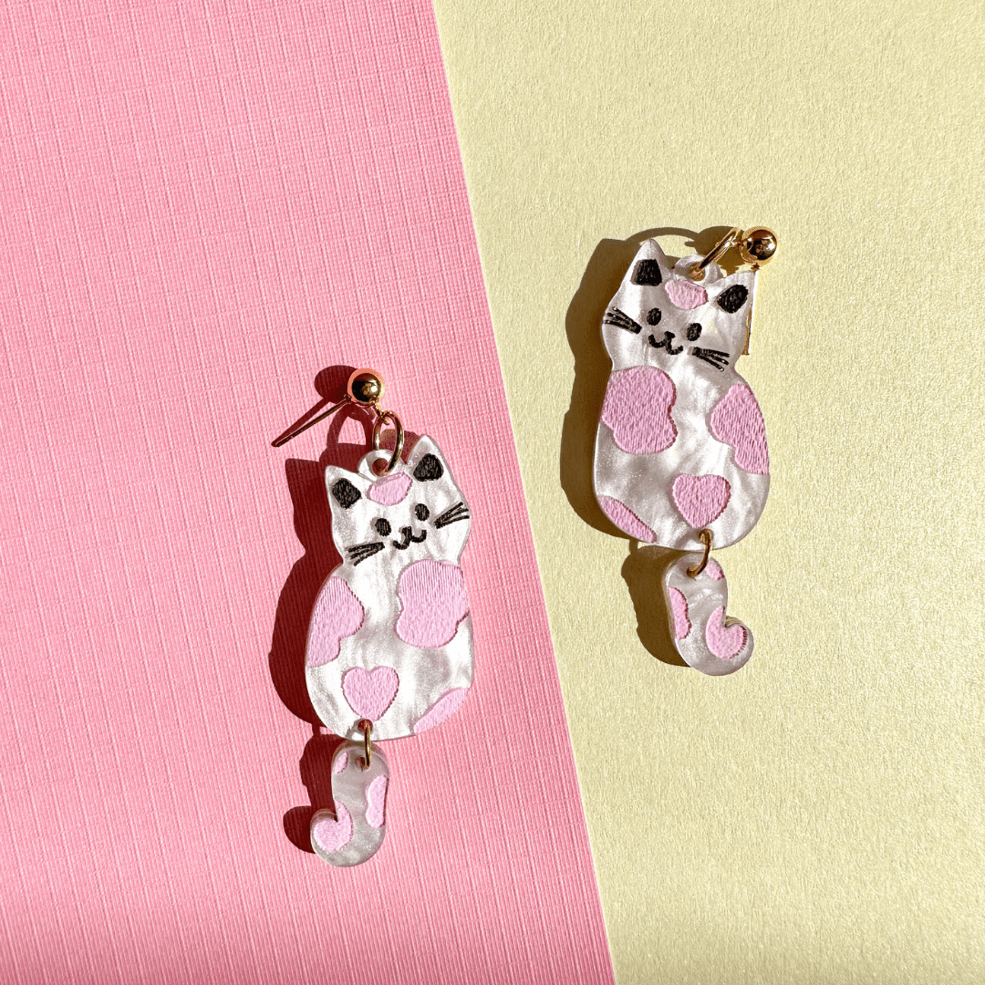 Strawberry Milk Cat Dangles