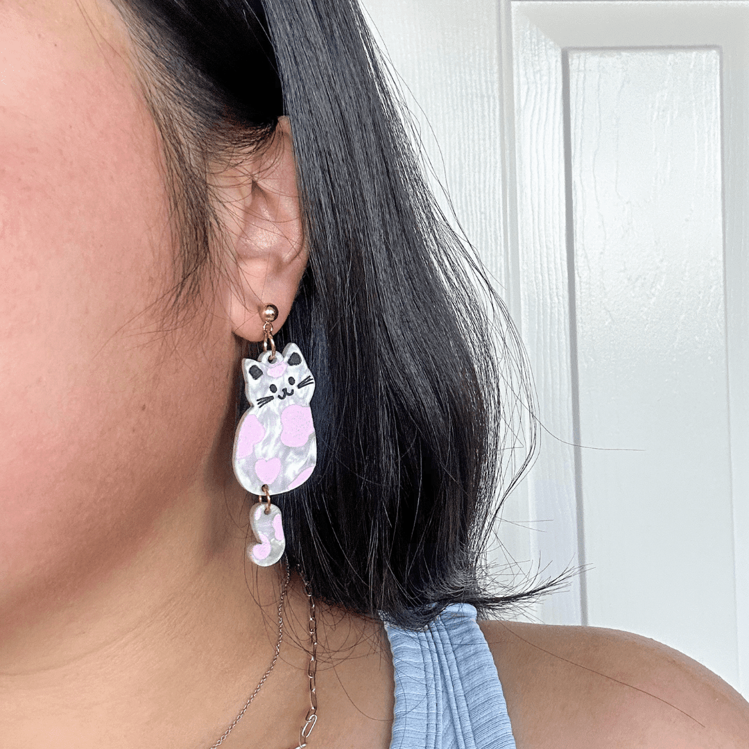 Strawberry Milk Cat Dangles